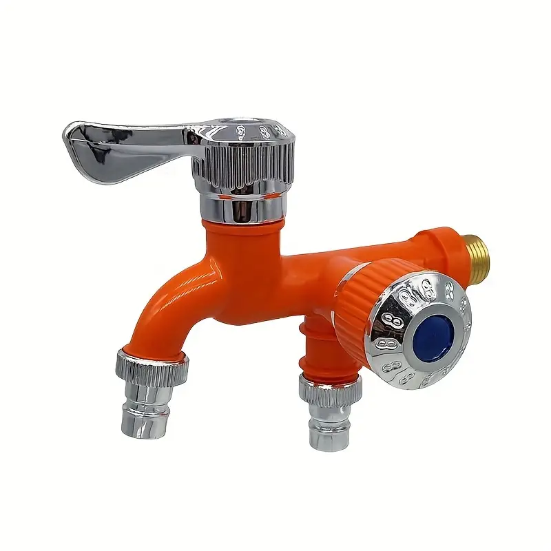 Grifo Con Doble Salida De Agua, Anticongelante Resistente A Altas Temperaturas Y Antisalpicaduras (mandarina) Chrui