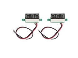 2 Voltímetros Digitales Led De 3 Cables Con Pantalla Verde De 0,36 Pulgadas, Rango De Cc De 0,00 V A 30,0 V, Alta Precisión.