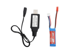 Batería De Litio Rc De 7,4 V Y 400 Mah Con Cargador De 20c Y Conector Jst Para Coches Rc Wltoys 1:28 K969 K989 284161