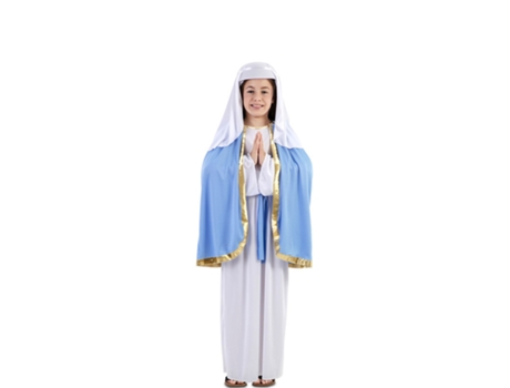 Disfraz de Niña EUROCARNAVALES Virgen María con Cubierta (5-6 años)