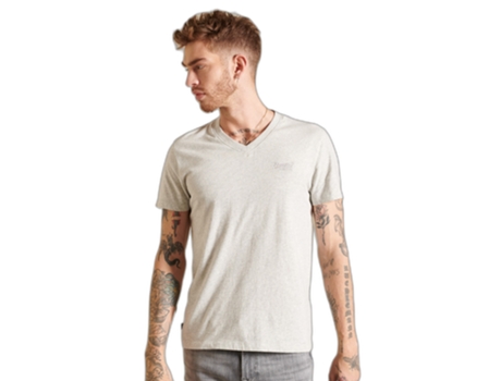 Camiseta para Hombre SUPERDRY (L - Algodón - Gris)