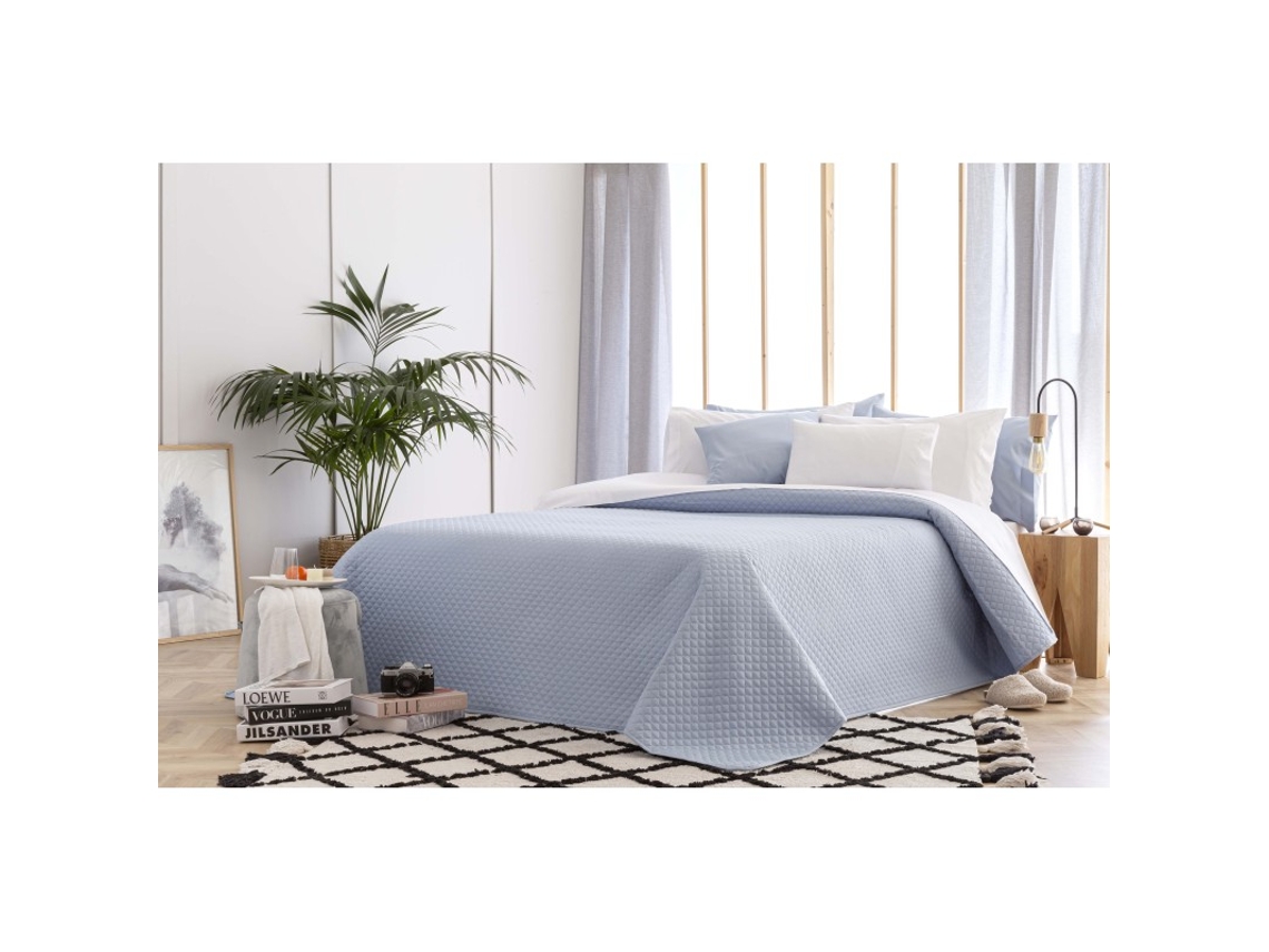 Colcha Boutí Microfibra 4 Estaciones Cama 140/150/160- 250X260cm Rombos Azul claro TODOCAMA