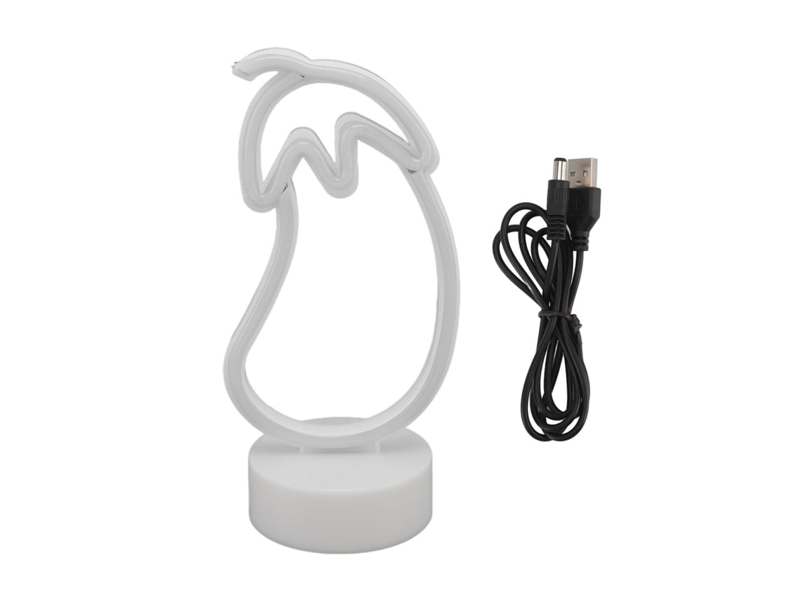 2026-luz De Neon Led De Berenjena Con Usb Y Batería Para Decoración Neon En El Hogar