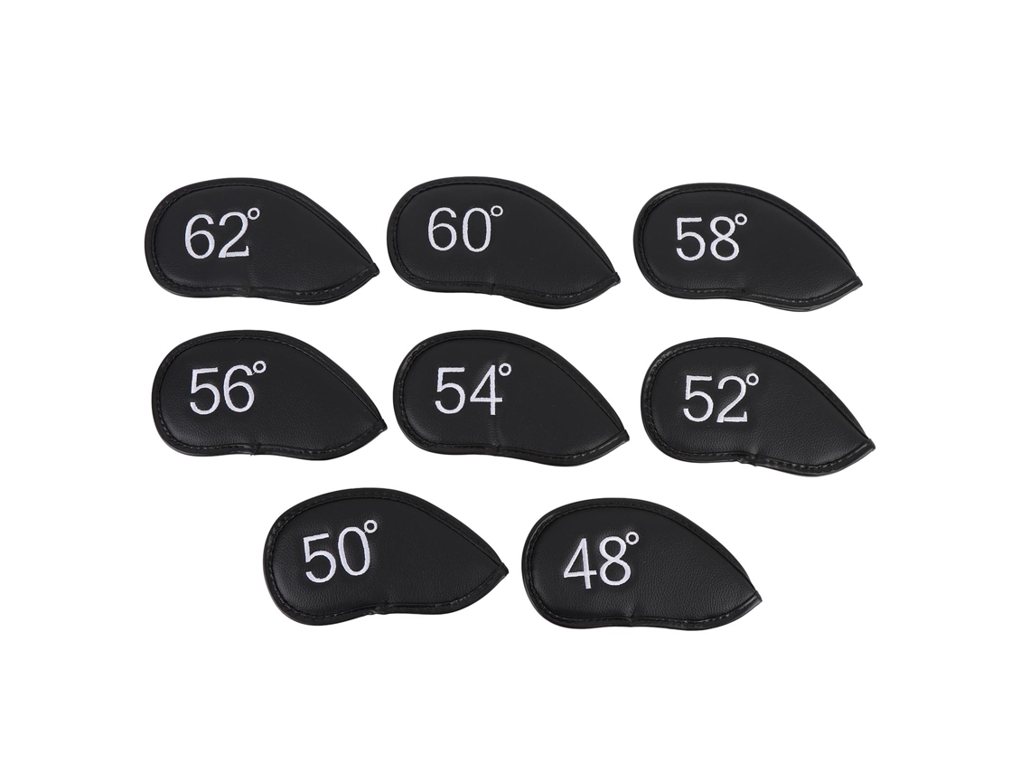 Juego De 8 Piezas De Diadema Para Palos De Golf En Cuero Sintético Ajustable Con Cierre De Velcro Para Ángulos De 48° A 62°.