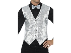 Disfraz de Hombre DISFRAZZES Chaleco Plateado De Lentejuelas (Talla: XL)