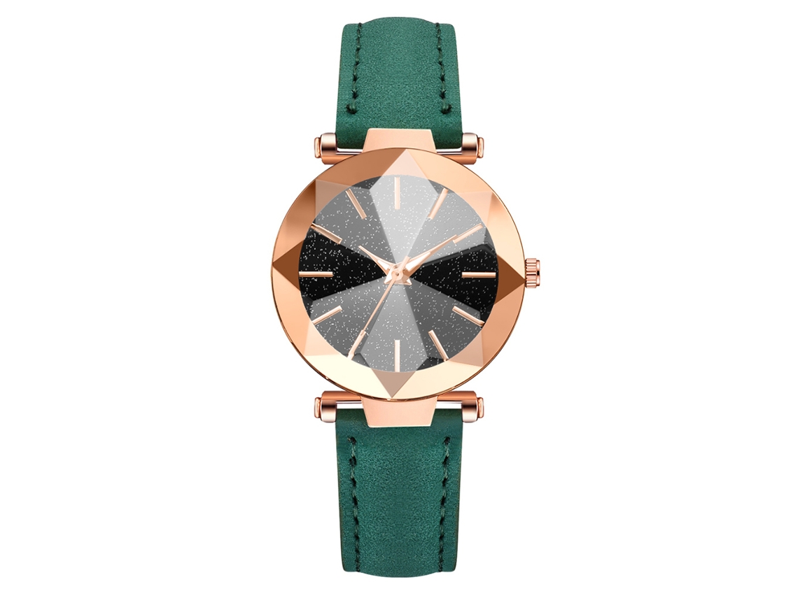 Reloj De Pulsera Redondo De Aleación Con Pantalla Analógica Y Movimiento De Cuarzo (verde)