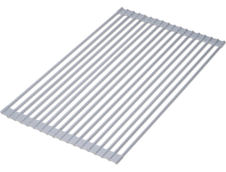 EMUCA Escurreplatos Enrollable de Silicona Flexible - Acero y Plástico - Gris
