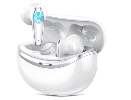 Auriculares de graves profundos Horas de reproducción Carga rápida Impermeable Bluetooth Blanco