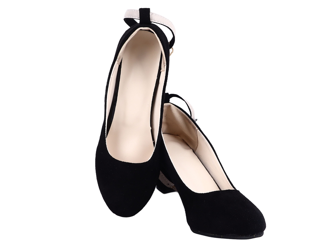 2026-zapatos De Tacón Alto Para Mujer Con Punta Cerrada Y Correa De Tobillo, Zapatos De Oficina Y Bodas Talla 38 Negro