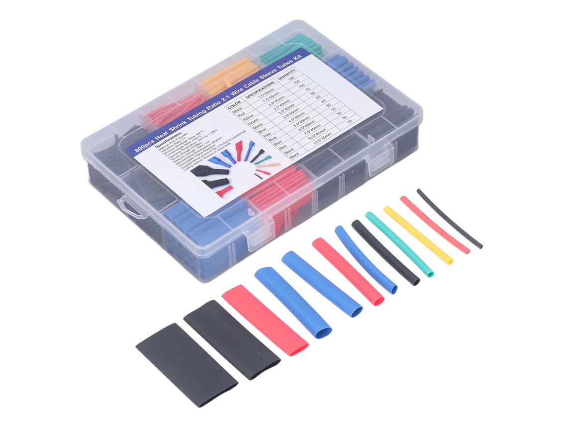 2026-as-a-kit de 800 piezas de tubo termorretráctil aislado para cableado y proyectos electrónicos de bricolaje.