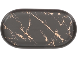 Bandeja Almacenamiento Diseño Mármol Cerámica Elegante Fácil Limpiar Tocador Soporte Estable Decorativo Baño
