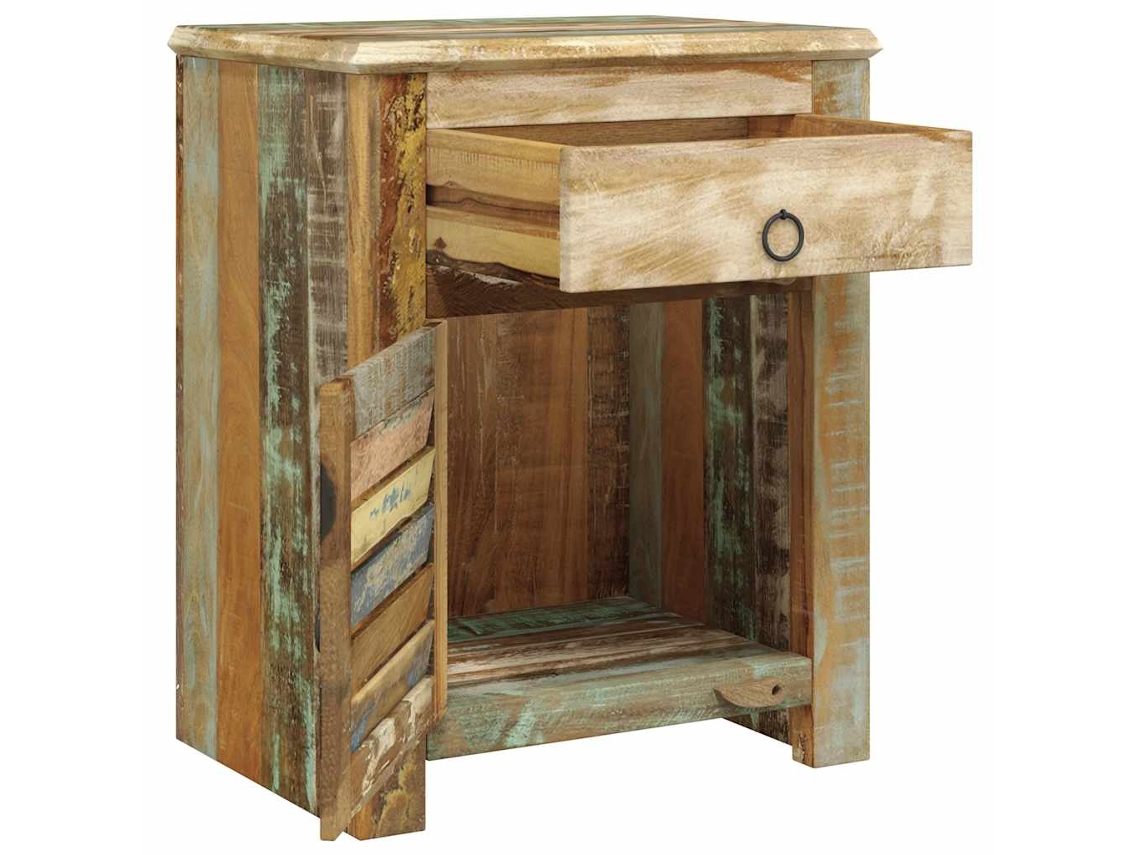 Maison Exclusive - Mesa Auxiliar Con 1 Cajón Y 1 Puerta Madera Reciclada