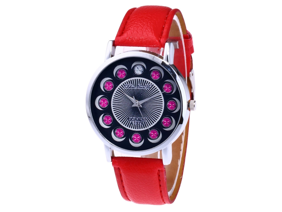 Reloj De Pulsera De Moda Unisex Para Hombre Y Mujer De Cuarzo Ocio Rojo