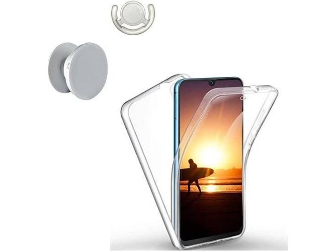 Kit Funda, 1 PopSocket y 1 Soporte PopSocket Xiaomi Mi 9 Lite 360° Transparente