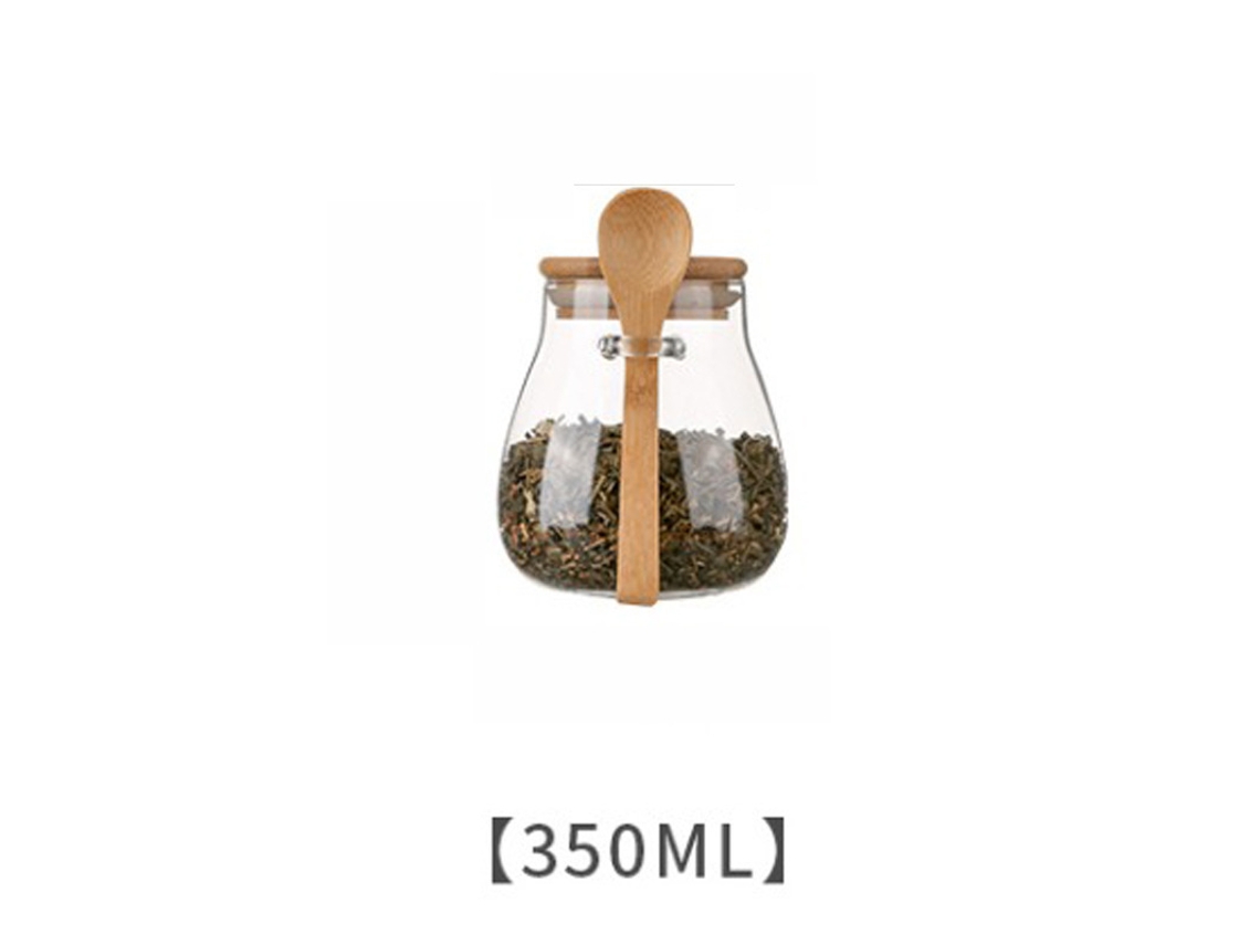 MDUG Recipiente hermético para alimentos, frasco de vidrio con tapa de sellado (350 ml)