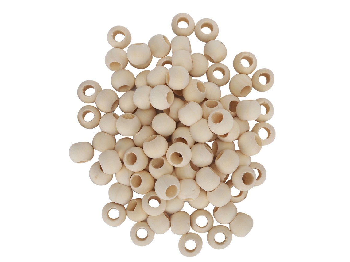 100 Contas de Madeira 20mm com Buraco Redondo para Diy Bijuterias Acessórios Decoração