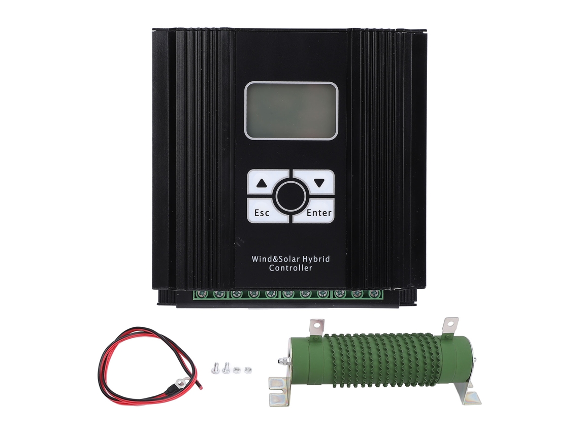 Controlador híbrido eólico-solar con MPPT y pantalla LCD