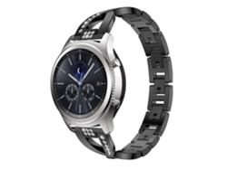 Pulsera metálica universal con diamantes, 22 mm, para Samsung Gear S3 / Ticwatch Pro / Huawei GT (negra)