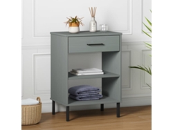 Armario Consola Patas De Metal Madera Maciza Pino Gris Oslo