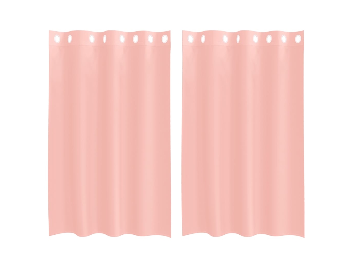 Maison Exclusive - Cortinas De Gasa Con Ojales 2 Uds Rosa 140x175 Cm