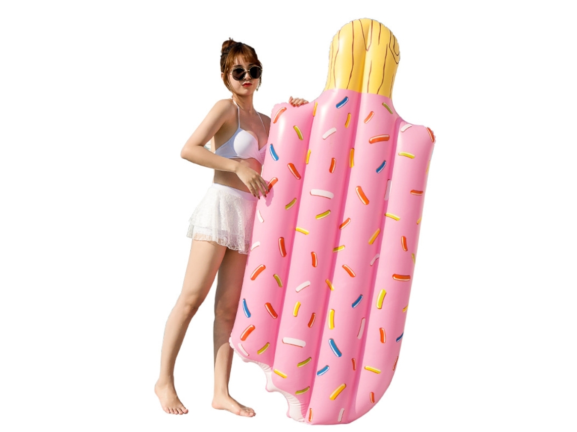 Balsa flotante para piscina con paleta de helados para adultos y niños.