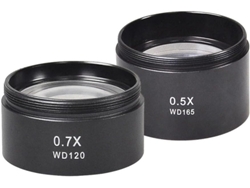 Lente De Vidrio Wd165 0.5x 0.7x Wd120 Para Microscopio Con Lente Barlow Y Objetivo De Cámara Roscado
