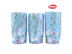 VVJIJILLY 50 mini forminhas redondas para cupcake, copos de papel para cupcakes caseiros, festa de coelhinho