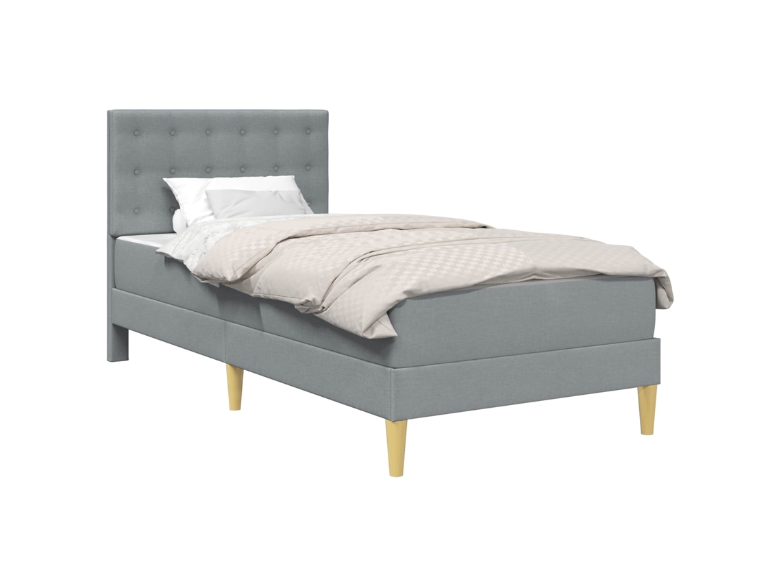 Maison Exclusive - Estructura De Cama Con Colchón Gris Claro 90 X 190 Cm Tela