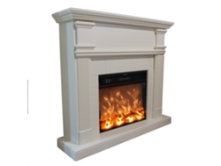 Fuego Omar Blanco 1500w Chimenea De Pared Con Mando a Distancia Marco y Quemador Blanco Crema