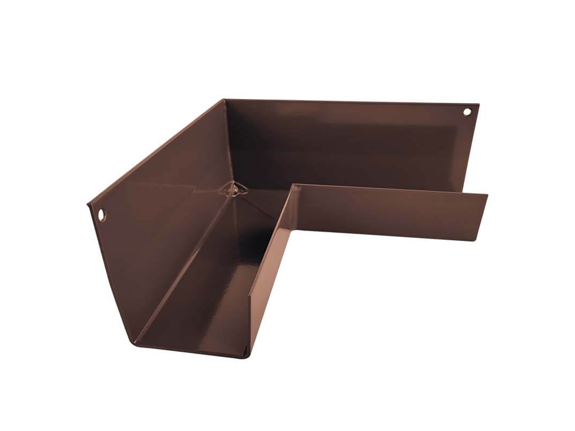 Esquinero de aluminio Renoplast® Rk65, ángulo interno de 90°, color marrón, para canaletas de lluvia y drenaje de techos