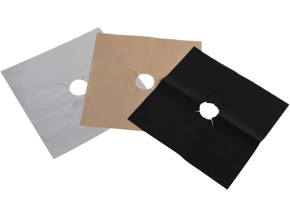 Alfombrilla Protectora Plateada Para Estufa De Gas, Juego De 8, Apta Para Lavavajillas, De Tela.