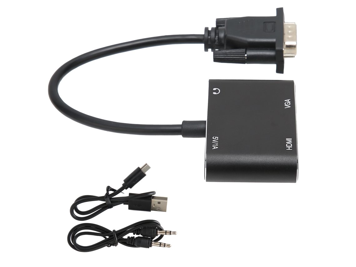 Adaptador De Vga Macho A High Definition Multimedia Interface Vga Hembra Con Cable De Audio