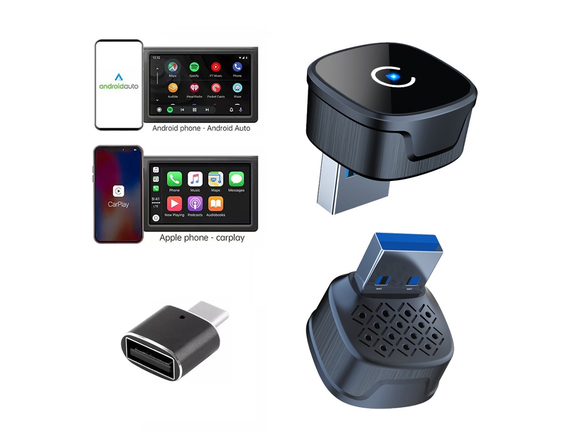 Adaptador inalámbrico CarPlay para iPhone y Android