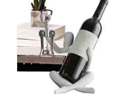 Botellero de mesa, portabotellas de resina con abridor, escultura Gokoco