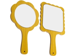 Lot De 2 Miroirs De Maquillage Grossissants À Main Miroir De Led Portátil En Bois