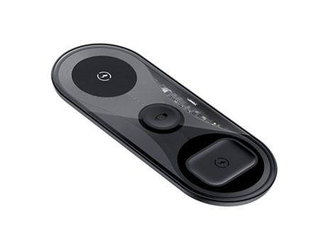 Cargador inalámbrico, 3 en 1, carga rápida Qi de 15 W, negro CHRONUS