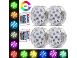 Luz LED sumergible de 7 cm con control remoto, 16 colores, ideal para decoración de piscinas, 4 piezas, color Siurn