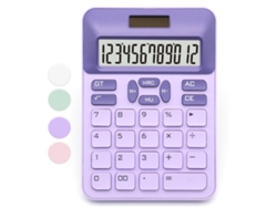 Calculadora solar básica Csyy con pantalla LCD de 12 dígitos (morada)