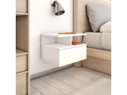 Mesa de Cabeceira LOVELY HOME Mesinha Suspensa 40X31X27 Cm Contraplacado Branco