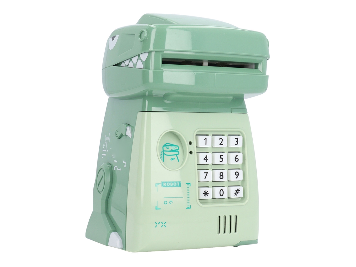 Hucha Electrónica Con Forma De Dinosaurio, Con Contraseña, Gran Capacidad, Para Niños, Color Verde.
