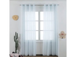 CORTINAS ALFANUMÉRICAS DE TUL AZUL CLARO 140 x 260 cm BOD HOME Individual