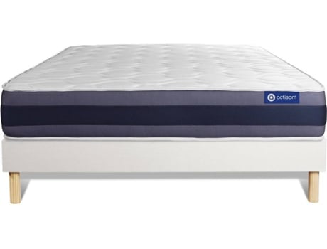 Conjunto de Somier Blanco + Colchón ACTISOM Actiflex Morpho (150x190 cm - Muelles Ensacados)