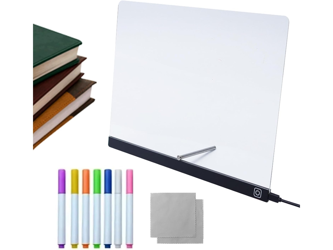 Tablero acrílico LED para escritura en seco, pizarras de mensajes creativas y regrabables.