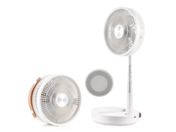 Ventilador portátil plegable con batería recargable y control remoto.