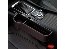 Organizador para asiento de coche con portavasos, espacio de almacenamiento en el hueco del asiento, bolsillos laterales, práctico y elegante.