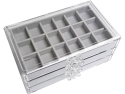 Caja De Almacenamiento De Joyas Compartimentada Para Collares, Anillos Y Pendientes.