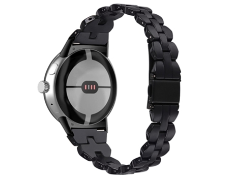 Correa de acero inoxidable rombo ligero con hebilla para Google Pixel Watch - negro