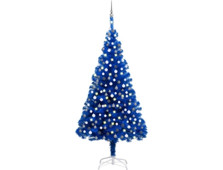 Árbol de Navidad preiluminado VIDAXL con luces y bolas azul (240 cm)
