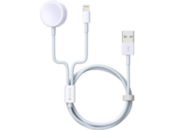 Cable DEVIA Carga Rapida Lightning - Watch (2 en 1 - Blanco - 1.5 m)