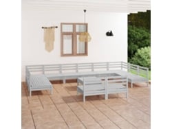 Conjunto de salón de jardín de 13 piezas de pino macizo blanco de Dkd Home Decor